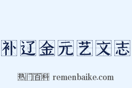 补辽金元艺文志是什么意思的图片